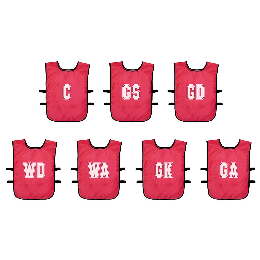 (Pack of 7) Mesh Netball Training Bibs Junior & Adult Sizes