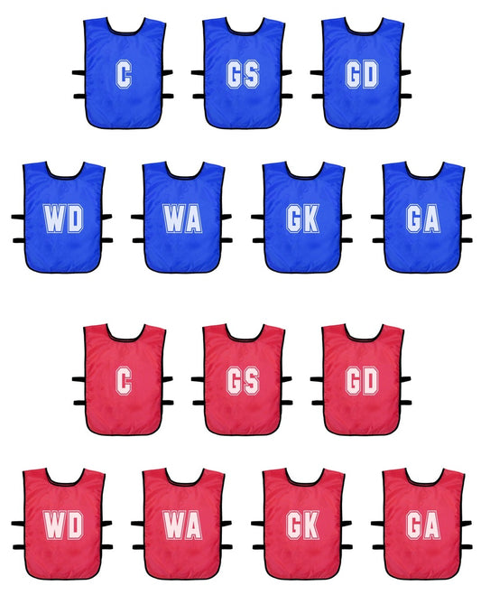 (Pack of 7) Mesh Netball Training Bibs Junior & Adult Sizes