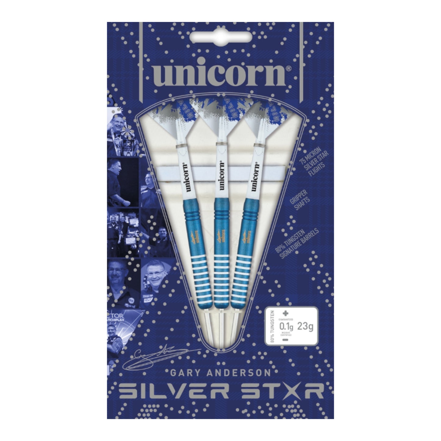 Unicorn Gary Anderson Silver Star 80% Tungsten Darts