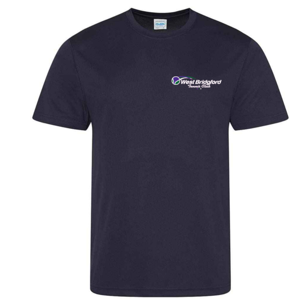 West Bridgford Tennis Short Sleeve Training Shirt Round Neck Navy