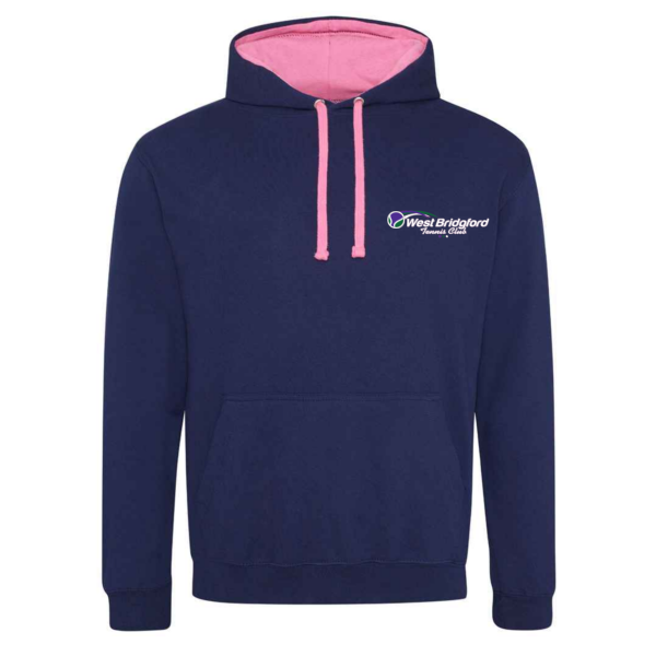 West Bridgford Tennis Contrast Hoody Navy/Candy Pink