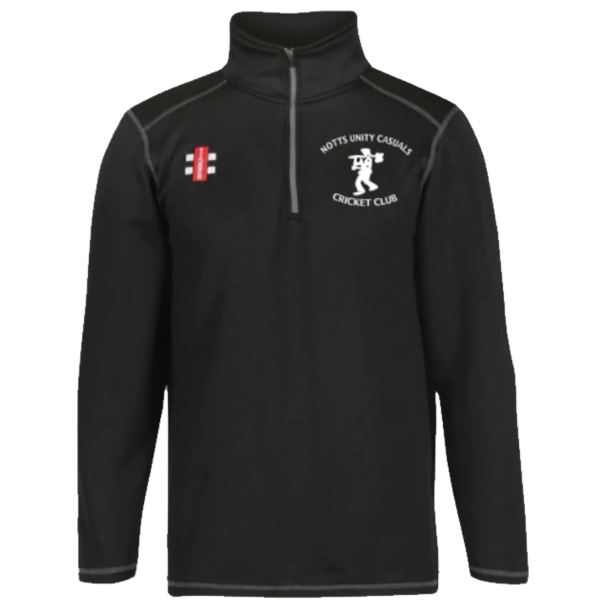 Notts Unity Casuals CC Black 1/4 zip Top