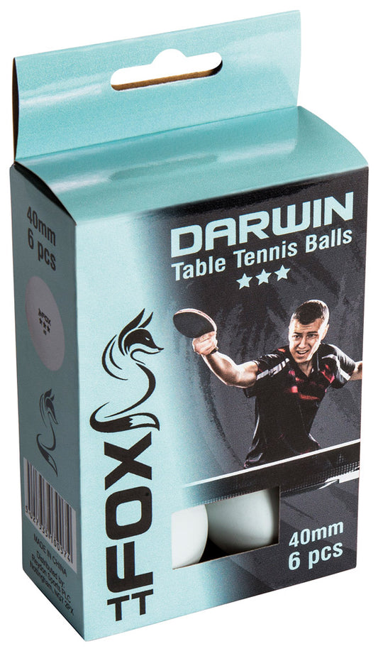 Fox TT Darwin 3* Table Tennis Balls (box of 6)