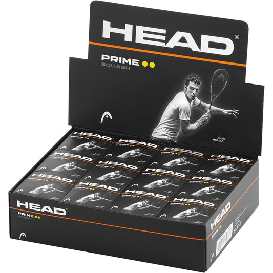 Head Prime Squash Balls - Double Yellow Dot