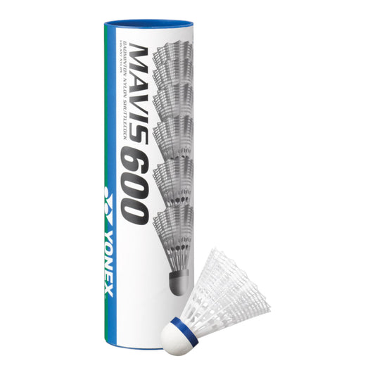 Yonex Mavis 600 Shuttles (Tube of 6) White