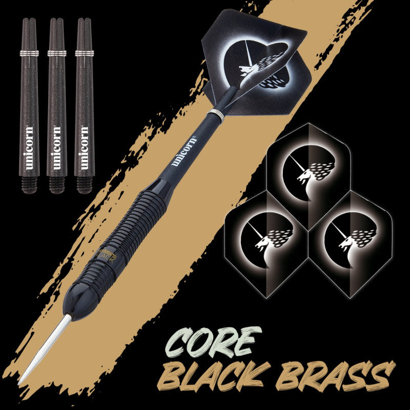 Unicorn Core Plus Black Brass Style 2 Steel Tip Dart