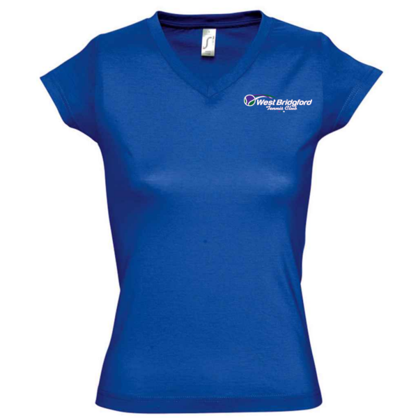 West Bridgford Tennis Short Sleeve Training Shirt V Neck Royal Blue