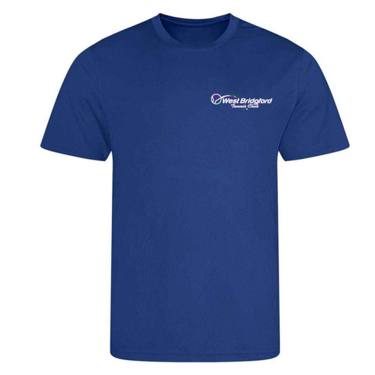 West Bridgford Tennis Short Sleeve Training Shirt Round Neck Royal Blue