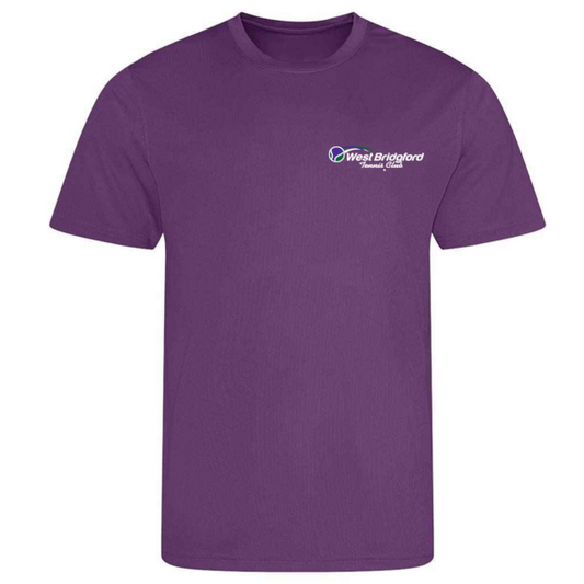 West Bridgford Tennis Short Sleeve Training Shirt Round Neck Purple